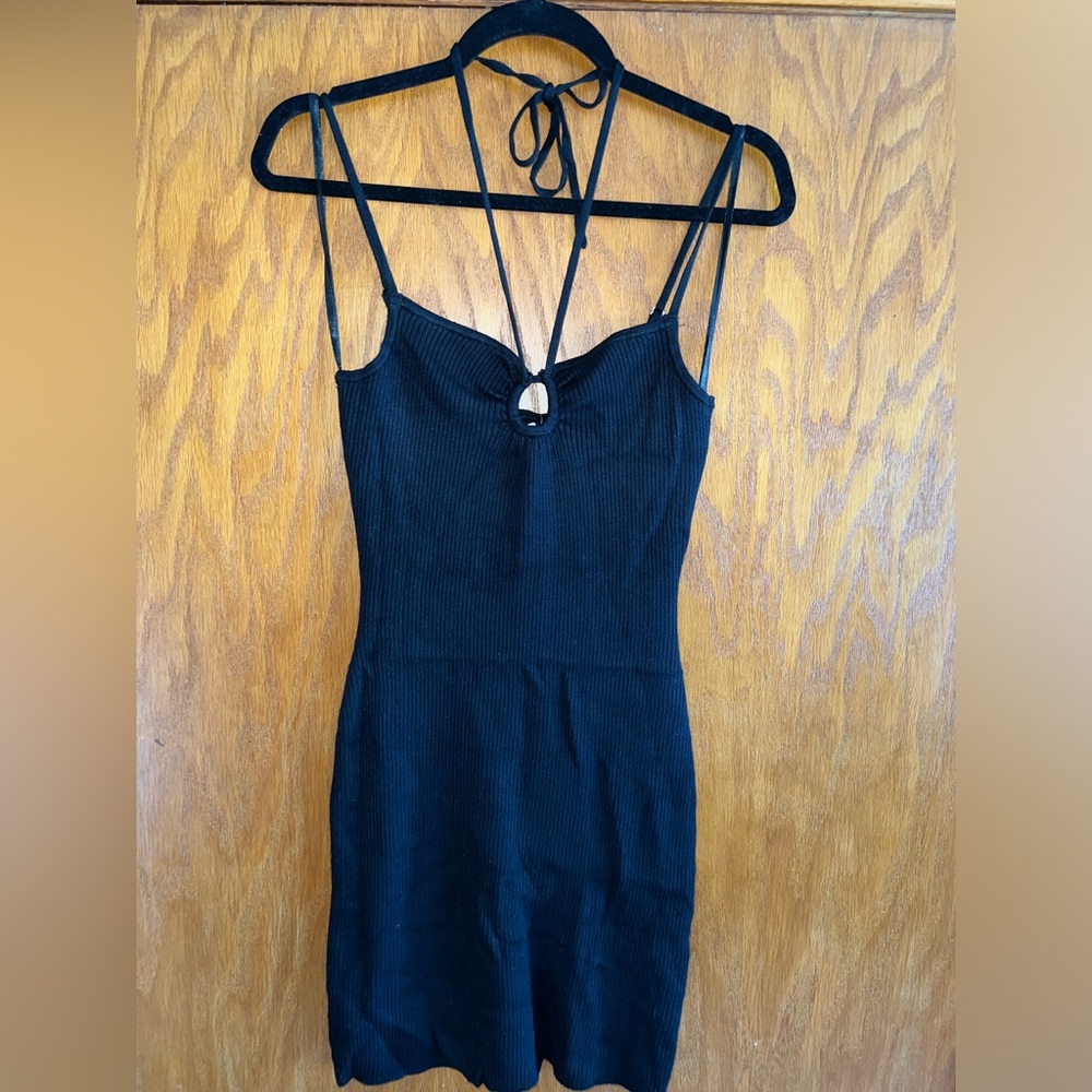 Ribbed knit petite mini dress